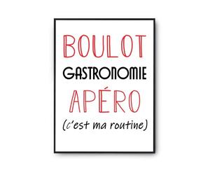 Planetee Affiche Gastronomie C'est ma Routine | Poster Décoration Murale Papier qualité premium A3