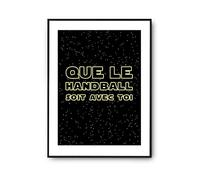 Planetee Affiche handball soit avec toi | Poster Tableau Humour pour décoration murale qualité papier Premium A3