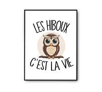 Planetee Affiche Hibou c'Est la Vie | Poster Tableau Sport Humour pour Décoration Murale Qualité Papier Premium a2