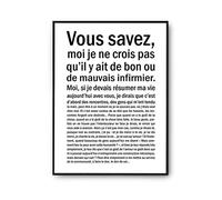 Planetee Affiche Infirmier Bon ou Mauvais | Poster Tableau Métier Humour fond blanc pour décoration murale qualité papier Premium A3