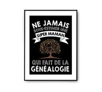 Planetee Affiche Maman généalogie boxe | Poster Tableau pour Mère Généalogiste | idée cadeau anniversaire Noël fête des Mères A2