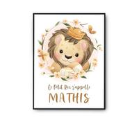 Planetee Affiche Mathis bébé Lion Roi | Poster décoration Murale pour chambre d'enfant | Idée cadeau humour mignon A4