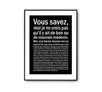Planetee Affiche Médecin Bon ou Mauvais | Poster Tableau Métier Humour fond noir pour décoration murale qualité papier Premium A4