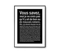Planetee Affiche Notaire Bon ou Mauvais | Poster Tableau Métier Humour fond noir pour décoration murale qualité papier Premium A4