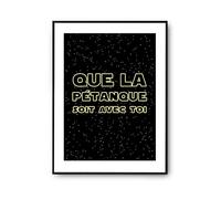 Planetee Affiche pétanque soit avec toi | Poster Tableau Humour pour décoration murale qualité papier Premium A2