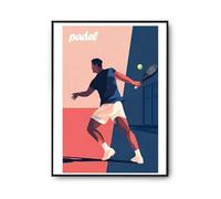 Planetee Affiche Poster Padel Homme Moderne Taille A2- Décoration Murale Sport Padel, Poster Graphique pour Bureau ou Salle de Sport, Cadeau Homme Noël ou Anniversaire