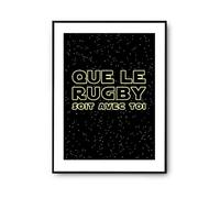 Planetee Affiche rugby soit avec toi | Poster Tableau Humour pour décoration murale qualité papier Premium A4