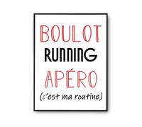 Planetee Affiche Running C'est ma Routine | Poster Décoration Murale Papier qualité premium A3