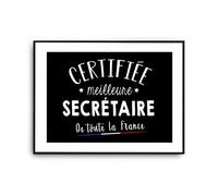 Planetee Affiche Secrétaire Femme Métier Meilleure de France | Poster Tableau Métier Humour pour décoration murale qualité papier Premium A4