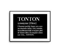 Planetee Affiche Tonton Prénom définition Humour | Poster Décoration Murale papier qualité Premium A4