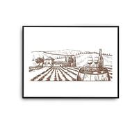 Planetee Affiche vignoble campagne | Poster Tableau Vin ville de France pour décoration murale qualité papier Premium A4