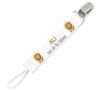 Planetee Attache tétine pour prénom Ali - Roi de la tétine | Cadeau naissance bébé garçon personnalisé