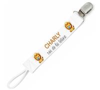 Planetee Attache tétine pour prénom Charly - Roi de la tétine | Cadeau naissance bébé garçon personnalisé