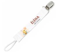 Planetee Attache tétine pour prénom ELENA bébé d'amour Abeille | Attache sucette cadeau naissance