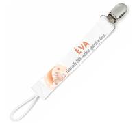 Planetee Attache tétine pour prénom EVA adorable bébé surtout quand je dors Lapin | Attache sucette cadeau naissance