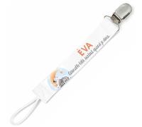 Planetee Attache tétine pour prénom EVA adorable bébé surtout quand je dors Zèbre | Attache sucette cadeau naissance