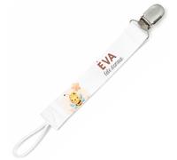 Planetee Attache tétine pour prénom EVA bébé d'amour Abeille | Attache sucette cadeau naissance