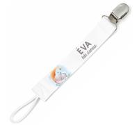 Planetee Attache tétine pour prénom EVA bébé d'amour éléphant mignon | Attache sucette cadeau naissance