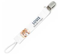 Planetee Attache tétine pour prénom LOUIS adorable à croquer tigre garçon | Attache sucette cadeau naissance