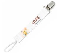 Planetee Attache tétine pour prénom LOUIS bébé d'amour abeille garçon | Attache sucette cadeau naissance