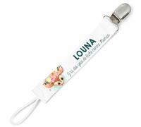 Planetee Attache tétine pour prénom LOUNA yeux de biche comme Maman | Attache sucette cadeau naissance
