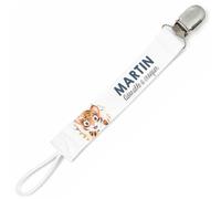 Planetee Attache tétine pour prénom MARTIN adorable à croquer tigre garçon | Attache sucette cadeau naissance