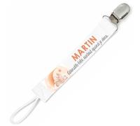 Planetee Attache tétine pour prénom MARTIN adorable bébé surtout quand je dors lapin garçon | Attache sucette cadeau naissance