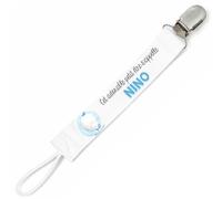 Planetee Attache tétine pour prénom NINO cet adorable petit être éléphant garçon | Attache sucette cadeau naissance