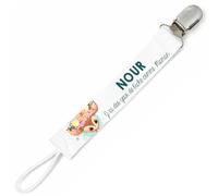 Planetee Attache tétine pour prénom NOUR yeux de biche comme Maman | Attache sucette cadeau naissance