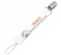 Planetee Attache tétine pour prénom PABLO adorable petit être surtout quand je dors Zèbre garçon | Attache sucette cadeau naissance