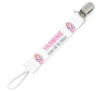 Planetee Attache tétine pour prénom Yasmine - Reine de la tétine | Cadeau naissance bébé fille personnalisé