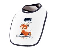 Planetee Bavoir Bébé Anna est sage… quand personne ne regarde | Coton Double Épaisseur Attache Auto-Agrippante | Bavoirs Repas Fille Garçon Mixte | Cadeau Naissance Baby Shower