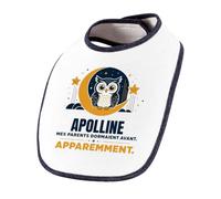 Planetee Bavoir Bébé Apolline : mes parents dormaient avant. Apparemment | Coton Double Épaisseur Attache Auto-Agrippante | Bavoirs Repas Fille Garçon Mixte | Cadeau Naissance Baby Shower