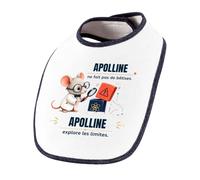 Planetee Bavoir Bébé Apolline ne fait pas de bêtises. Apolline explore les limites | Coton Double Épaisseur Attache Auto-Agrippante | Bavoirs Repas Fille Garçon Mixte | Cadeau Naissance Baby Shower