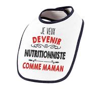 Planetee Bavoir bébé fille Je veux devenir Nutritionniste comme Maman