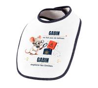 Planetee Bavoir Bébé Gabin ne fait pas de bêtises. Gabin explore les limites | Coton Double Épaisseur Attache Auto-Agrippante | Bavoirs Repas Fille Garçon Mixte | Cadeau Naissance Baby Shower