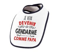 Planetee Bavoir bébé garçon Je veux devenir Gendarme comme Papa