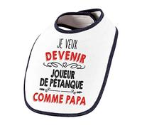 Planetee Bavoir bébé garçon Je veux devenir Joueur de Pétanque comme Papa