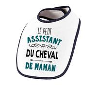 Planetee Bavoir bébé garçon Le Petit Assistant du Cheval de Maman