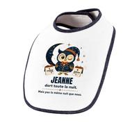Planetee Bavoir Bébé Jeanne dort toute la nuit. Mais pas la même nuit que nous | Coton Double Épaisseur Attache Auto-Agrippante | Bavoirs Repas Fille Garçon Mixte | Cadeau Naissance Baby Shower