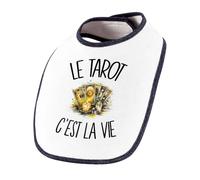 Planetee Bavoir Bébé Le tarot c'est la vie | Coton Double Épaisseur Attache Auto-Agrippante | Bavoirs Repas Fille Garçon Mixte | Cadeau Joueur et Joueuse de Cartes Naissance Baby Shower
