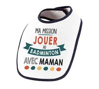 Planetee Bavoir bébé Ma mission Badminton avec Maman