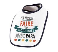 Planetee Bavoir bébé Ma mission Motocross avec Papa
