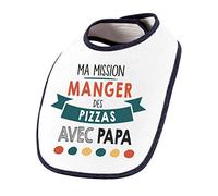 Planetee Bavoir bébé Ma mission Pizza avec Papa