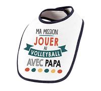 Planetee Bavoir bébé Ma mission Volleyball avec Papa