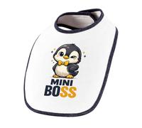 Planetee Bavoir bébé Pingouin Mini Boss Humour Cadeau Naissance Baby Shower