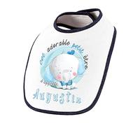 Planetee Bavoir bébé prénom Augustin Éléphant