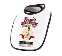 Planetee Bavoir Bébé prénom Basile Humour mignon sauver le monde