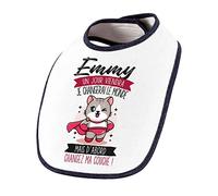 Planetee Bavoir Bébé prénom Emmy Humour mignon sauver le monde