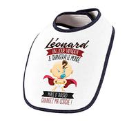 Planetee Bavoir Bébé prénom Léonard Humour mignon sauver le monde